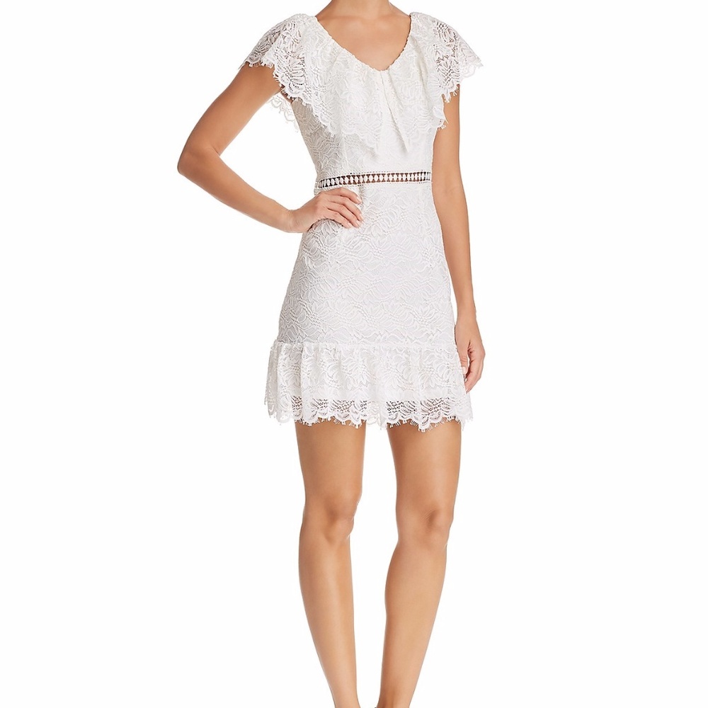 NWT Aqua Bloomingdales White Ruffle Dress